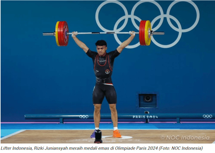 Ilustrasi artikel: Sabet Emas Sekaligus Bikin Rekor, Ini Momen Emosional Rizki Juniansyah di Olimpiade Paris 2024
