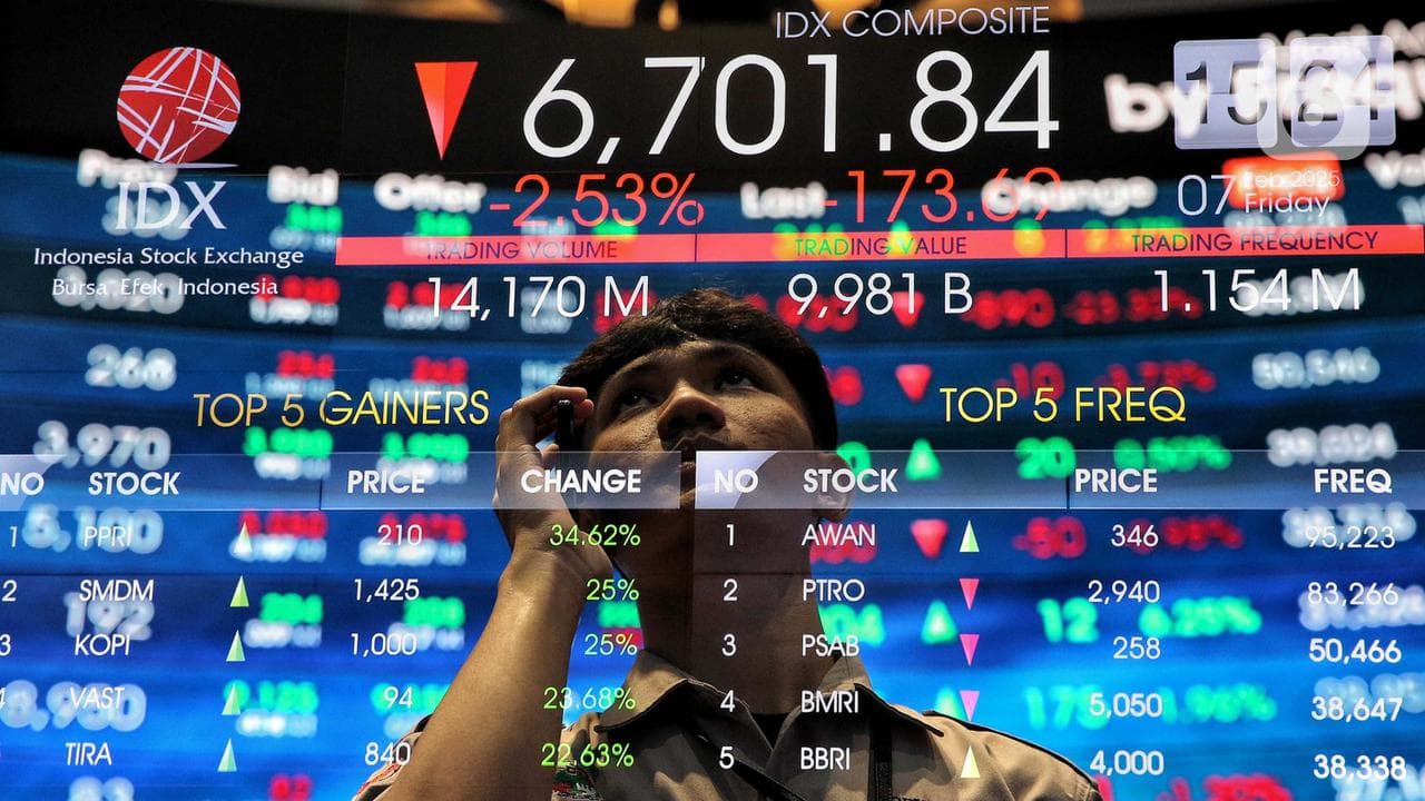 Ilustrasi artikel: IHSG Anjlok 3,27 Persen ke 7.337, 708 Saham Kebakaran