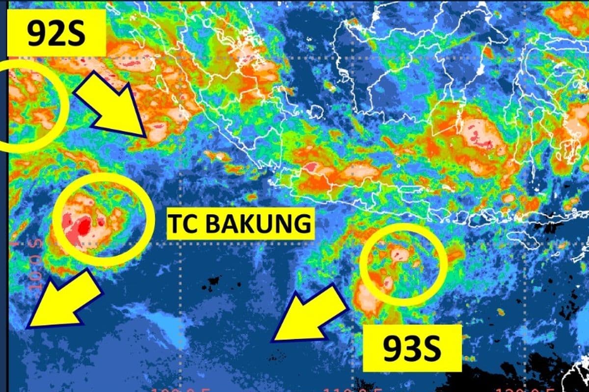 Ilustrasi artikel: BMKG Deteksi Siklon Tropis Bakung dan 2 Bibit Siklon di Indonesia, Ini Daftar Wilayah Terdampak