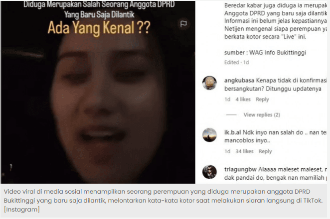 Ilustrasi artikel: Ketua DPRD Bukittinggi Belum Tanggapi Video Viral Diduga Anggota DPRD Bercarut di TikTok