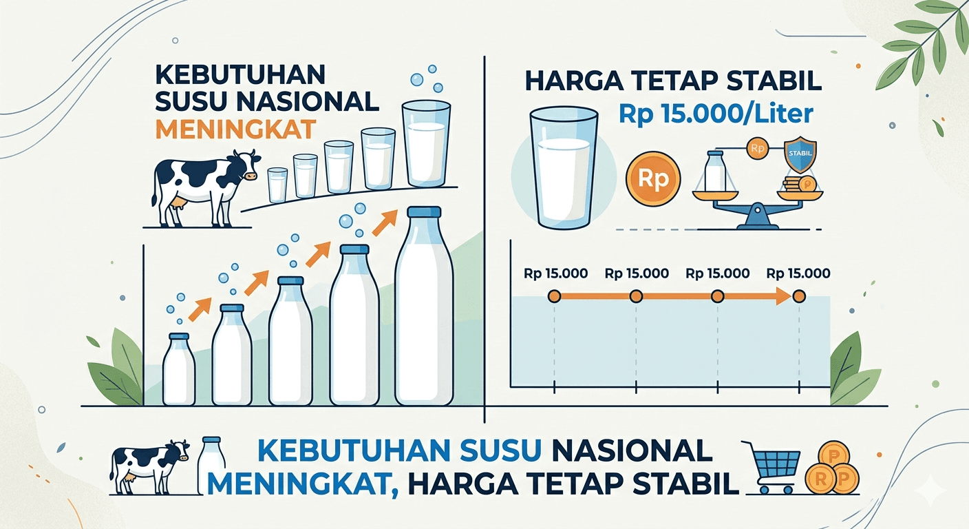 Ilustrasi artikel: Kebutuhan Susu Nasional Meningkat, Harga Tetap Stabil