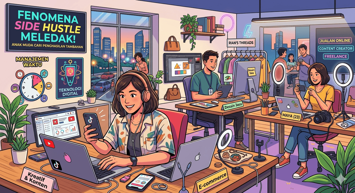 Ilustrasi artikel: Fenomena “Side Hustle” Meledak, Anak Muda Ramai Cari Penghasilan Tambahan
