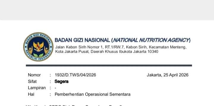 Tegas! BGN Hentikan Sementara Operasional Dapur MBG di Pekanbaru, Jadi Evaluasi untuk SPPG Lain
