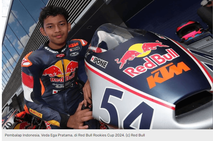 Ilustrasi artikel: Veda Ega Pratama Raih Podium Perdana di Red Bull Rookies Cup Austria 2024, Hadiah Ultah untuk Indone…